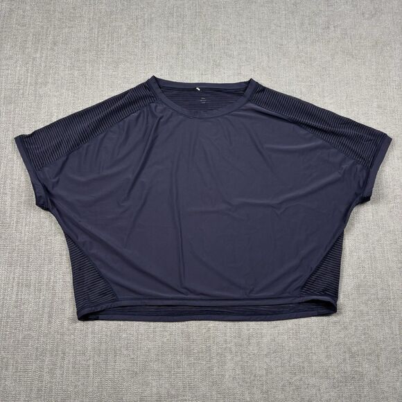 lululemon athletica Tops - Lululemon Lean In Short Sleeve Midnight Navy Womens 6 Mesh Breathable Stretch